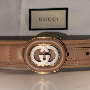 Gucci Tan Leather Belt